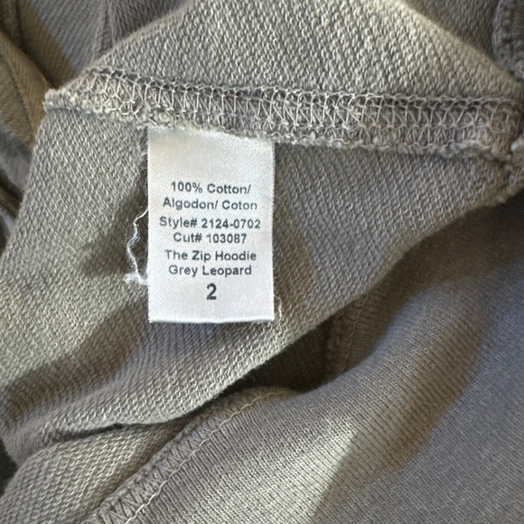 Current/Elliott Leopard Print Gray Hoodie Size 2 - Picture 9 of 9
